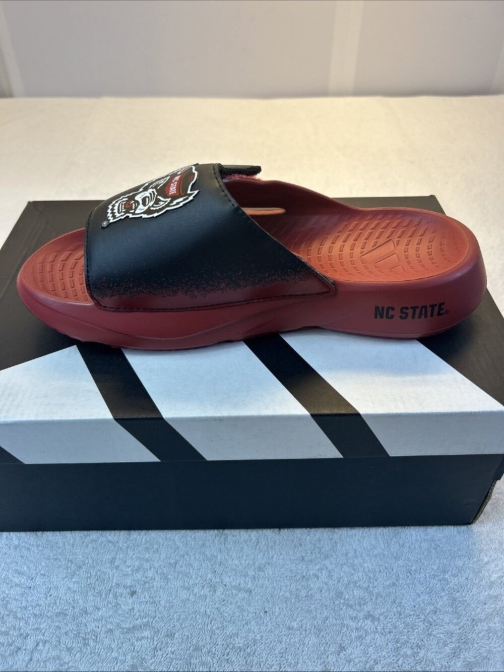Adidas N C State Lightstrike Slide Red Black Slides SZ Men 7 Women 8 New in Box